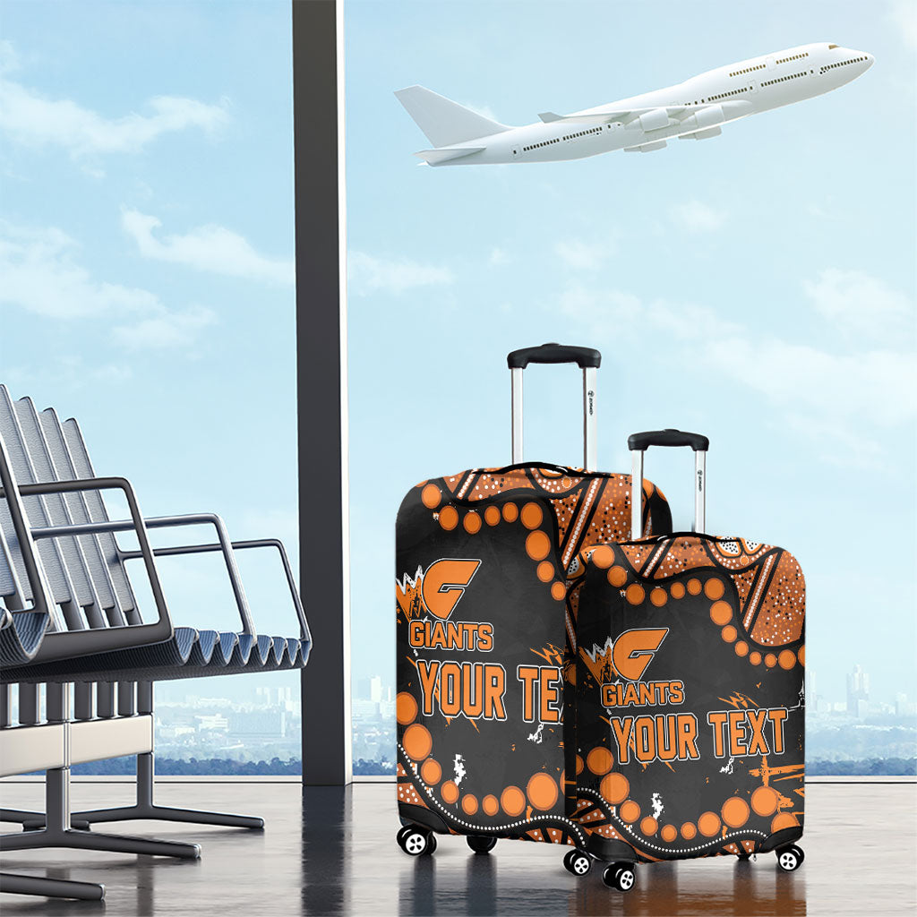 Personalized Greater Western Sydney Giants Luggage Cover Aboriginal Pattern with Graffiti Style