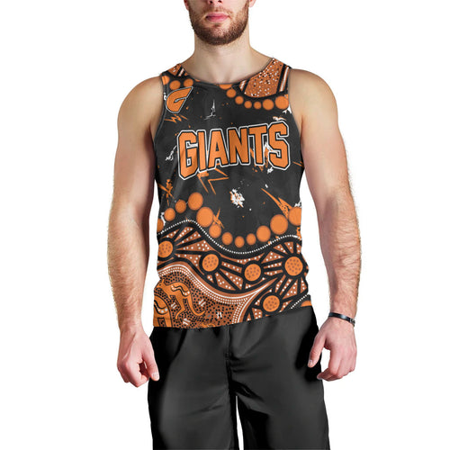 Personalized Greater Western Sydney Giants Men Tank Top Aboriginal Pattern with Graffiti Style