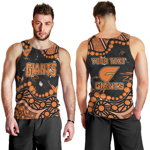 Personalized Greater Western Sydney Giants Men Tank Top Aboriginal Pattern with Graffiti Style