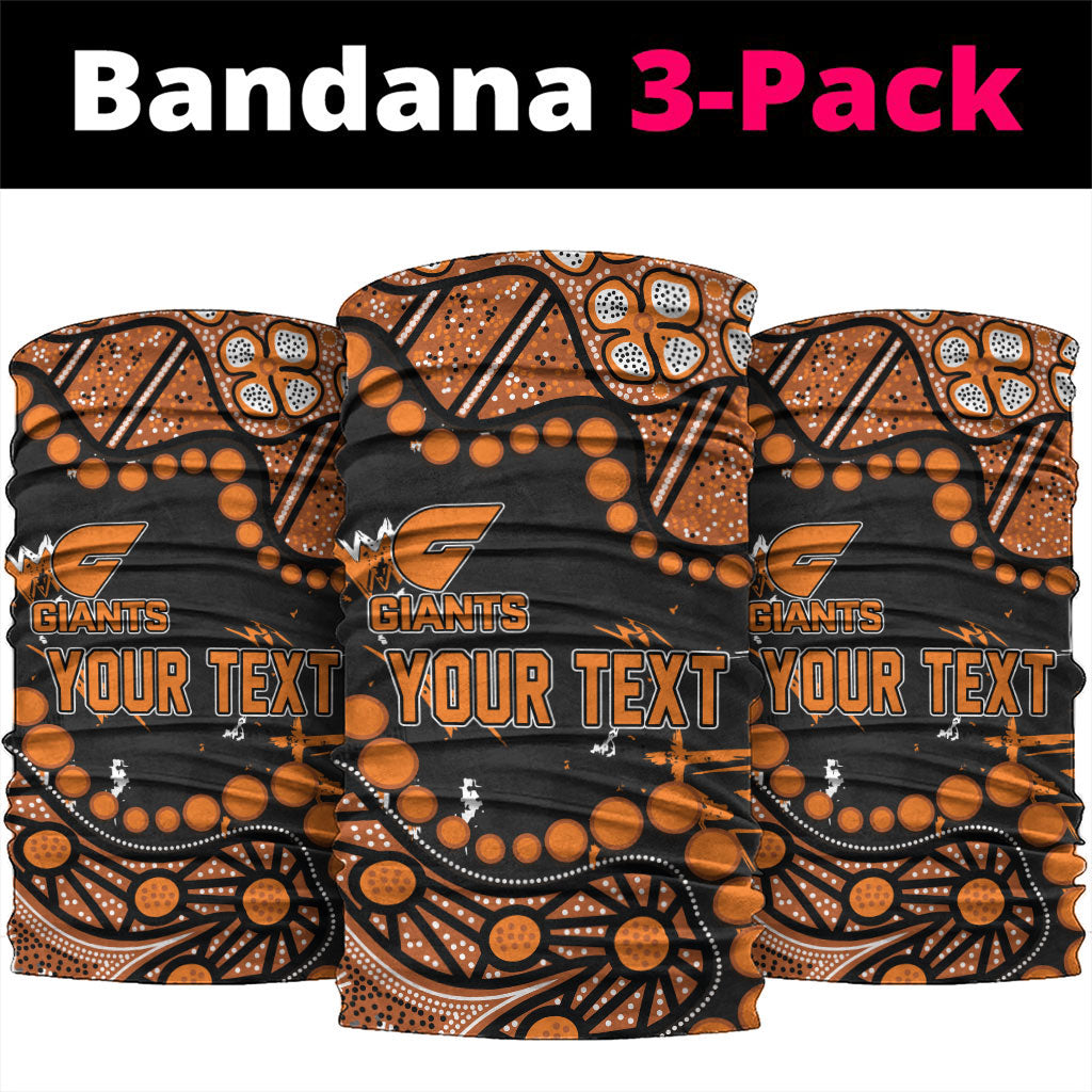 Personalized Greater Western Sydney Giants Neck Gaiter Aboriginal Pattern with Graffiti Style