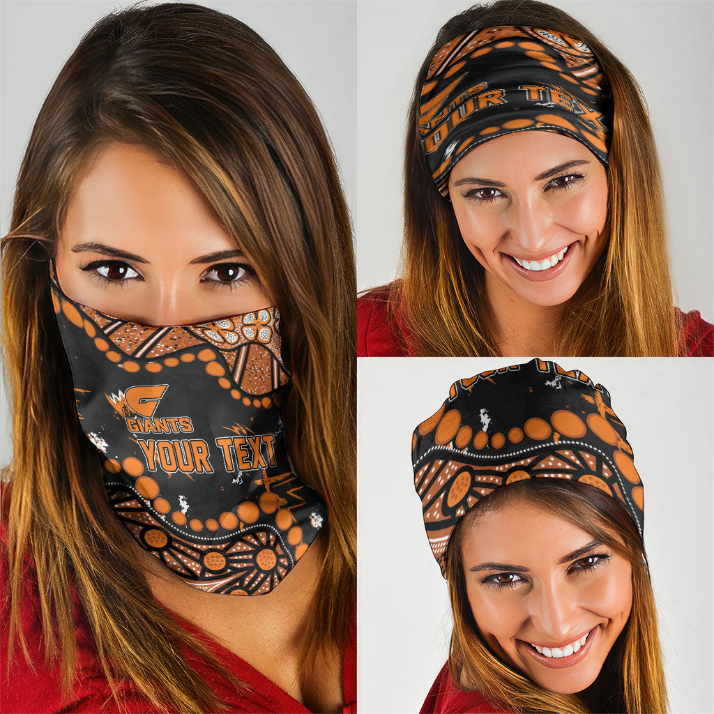 Personalized Greater Western Sydney Giants Neck Gaiter Aboriginal Pattern with Graffiti Style