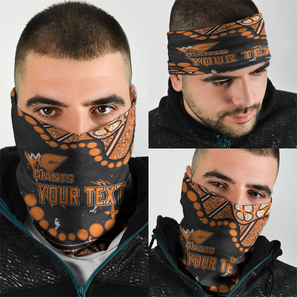 Personalized Greater Western Sydney Giants Neck Gaiter Aboriginal Pattern with Graffiti Style
