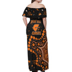 Personalized Greater Western Sydney Giants Off Shoulder Maxi Dress Aboriginal Pattern with Graffiti Style