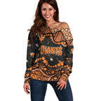 Personalized Greater Western Sydney Giants Off Shoulder Sweater Aboriginal Pattern with Graffiti Style