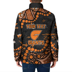 Personalized Greater Western Sydney Giants Padded Jacket Aboriginal Pattern with Graffiti Style