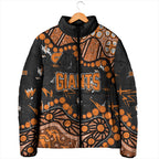 Personalized Greater Western Sydney Giants Padded Jacket Aboriginal Pattern with Graffiti Style