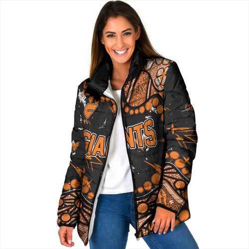 Personalized Greater Western Sydney Giants Padded Jacket Aboriginal Pattern with Graffiti Style