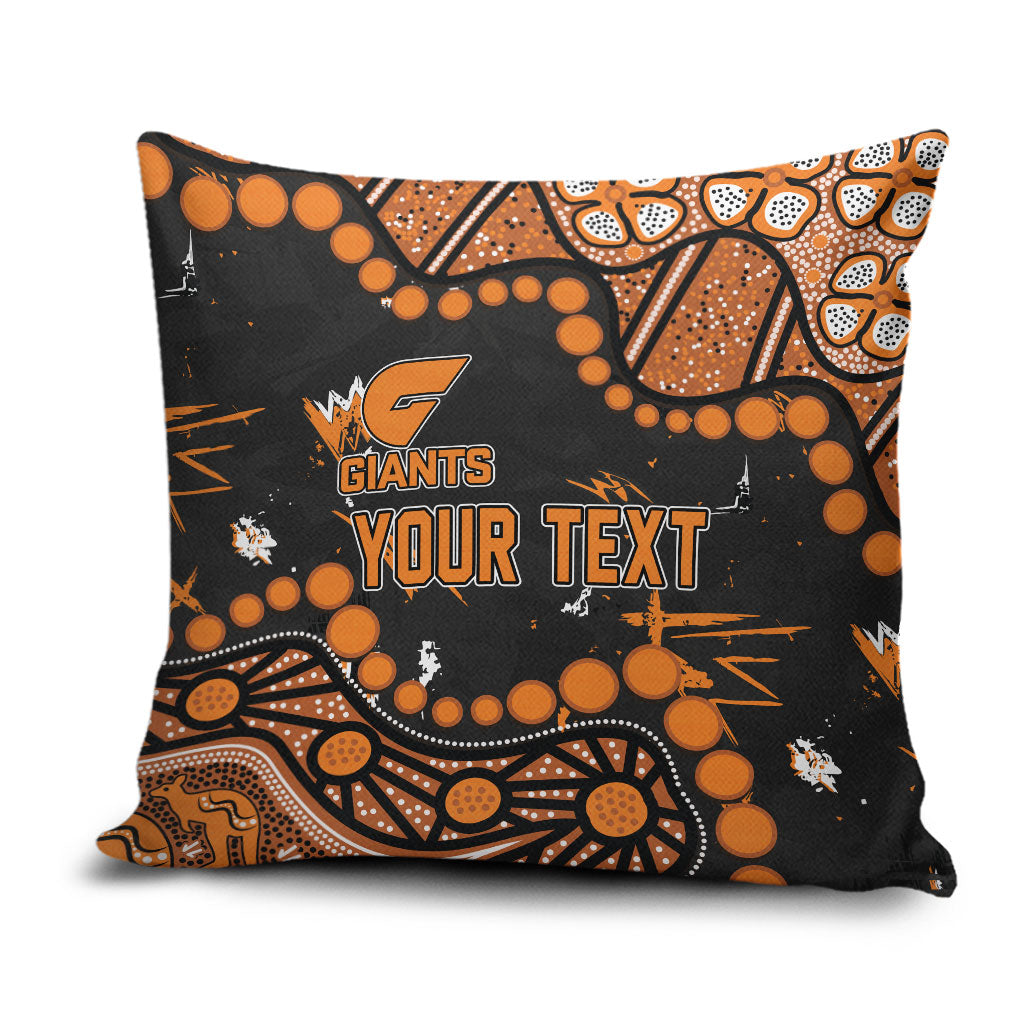 Personalized Greater Western Sydney Giants Pillow Cover Aboriginal Pattern with Graffiti Style