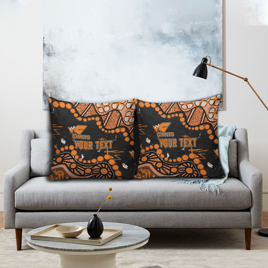 Personalized Greater Western Sydney Giants Pillow Cover Aboriginal Pattern with Graffiti Style