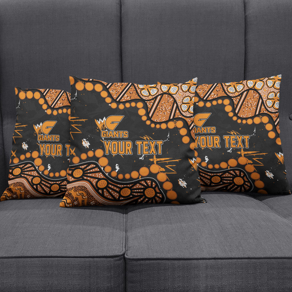 Personalized Greater Western Sydney Giants Pillow Cover Aboriginal Pattern with Graffiti Style