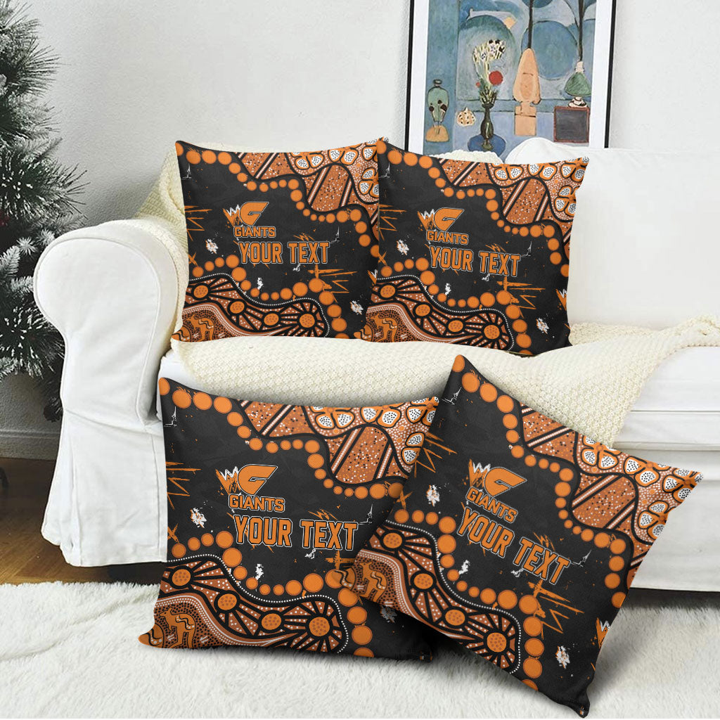 Personalized Greater Western Sydney Giants Pillow Cover Aboriginal Pattern with Graffiti Style