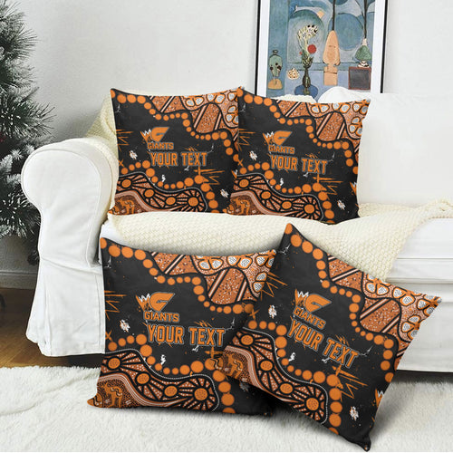 Personalized Greater Western Sydney Giants Pillow Cover Aboriginal Pattern with Graffiti Style