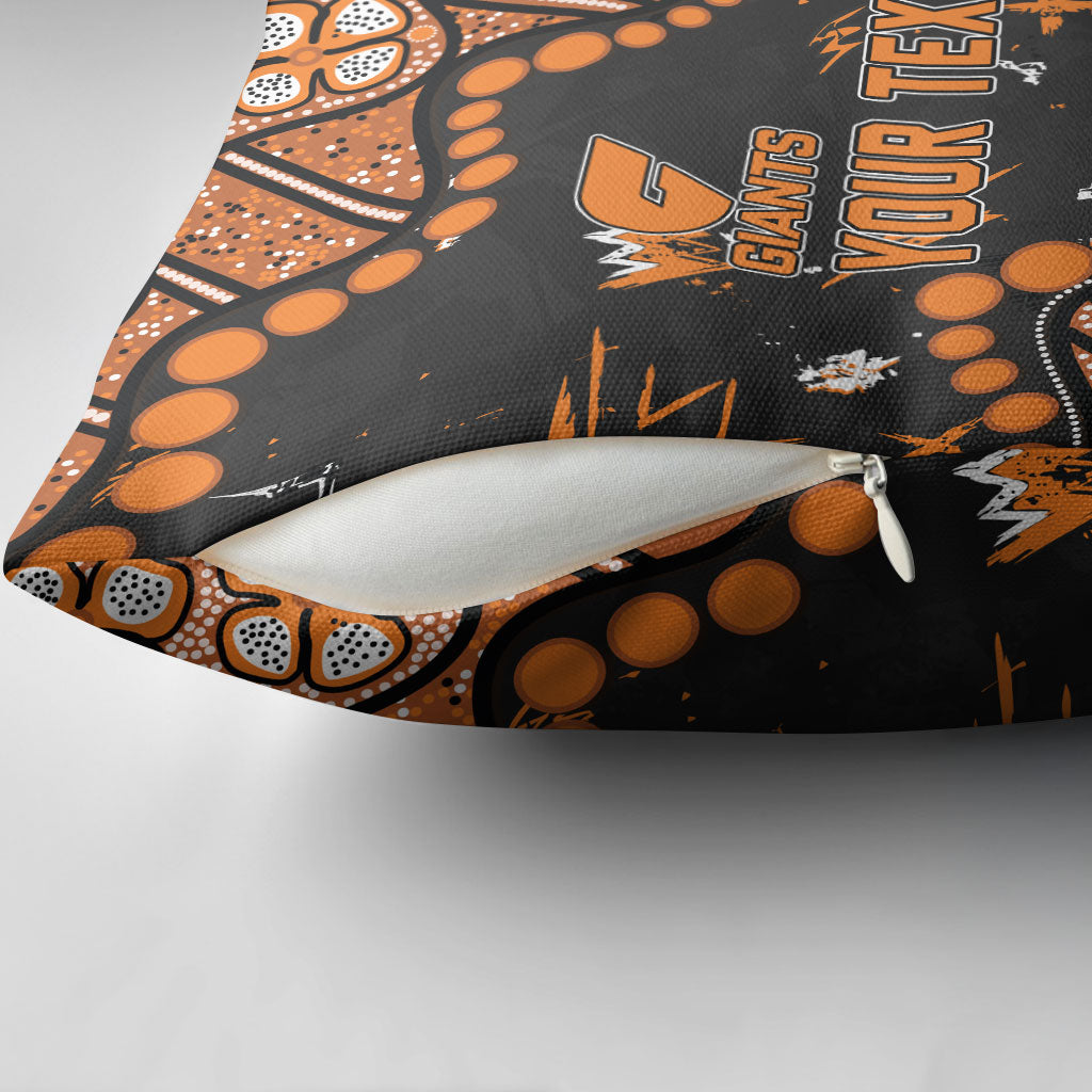Personalized Greater Western Sydney Giants Pillow Cover Aboriginal Pattern with Graffiti Style
