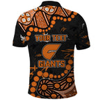 Personalized Greater Western Sydney Giants Polo Shirt Aboriginal Pattern with Graffiti Style