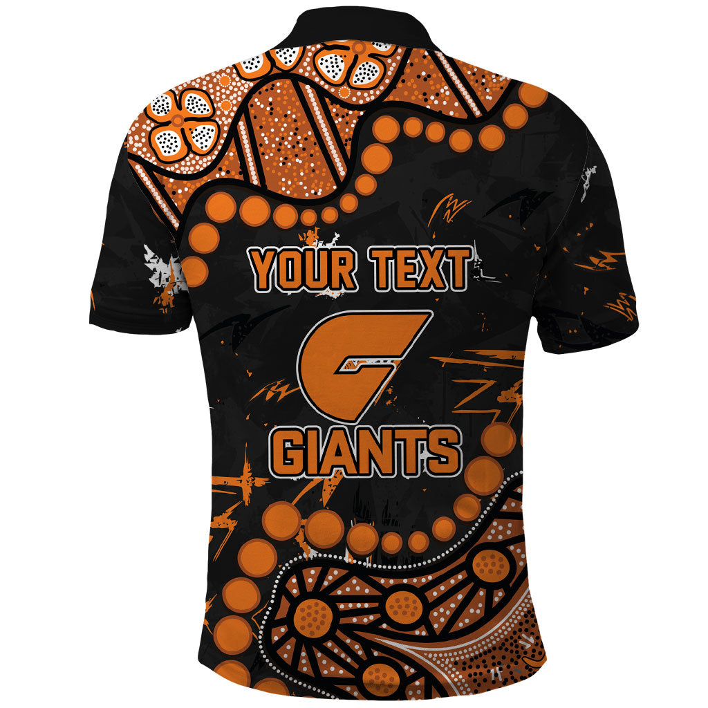 Personalized Greater Western Sydney Giants Polo Shirt Aboriginal Pattern with Graffiti Style