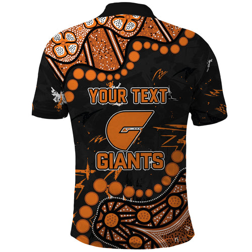 Personalized Greater Western Sydney Giants Polo Shirt Aboriginal Pattern with Graffiti Style