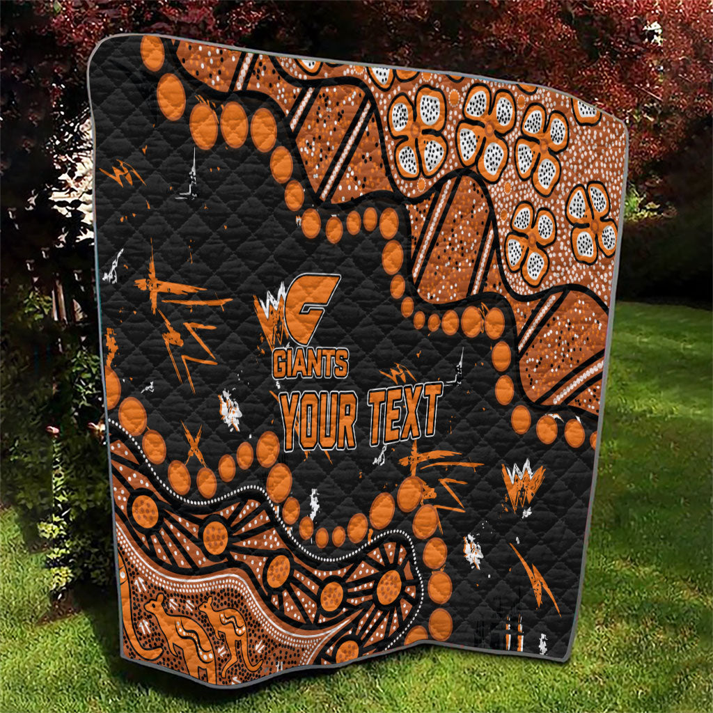 Personalized Greater Western Sydney Giants Quilt Aboriginal Pattern with Graffiti Style