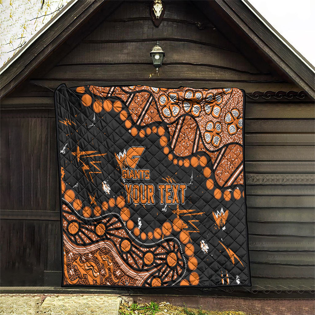 Personalized Greater Western Sydney Giants Quilt Aboriginal Pattern with Graffiti Style