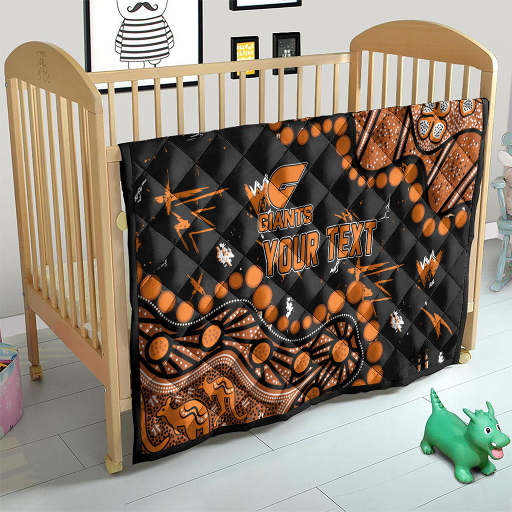 Personalized Greater Western Sydney Giants Quilt Aboriginal Pattern with Graffiti Style