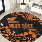 Personalized Greater Western Sydney Giants Round Carpet Aboriginal Pattern with Graffiti Style