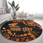 Personalized Greater Western Sydney Giants Round Carpet Aboriginal Pattern with Graffiti Style