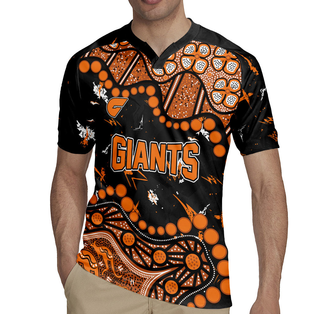 Personalized Greater Western Sydney Giants Rugby Jersey Aboriginal Pattern with Graffiti Style
