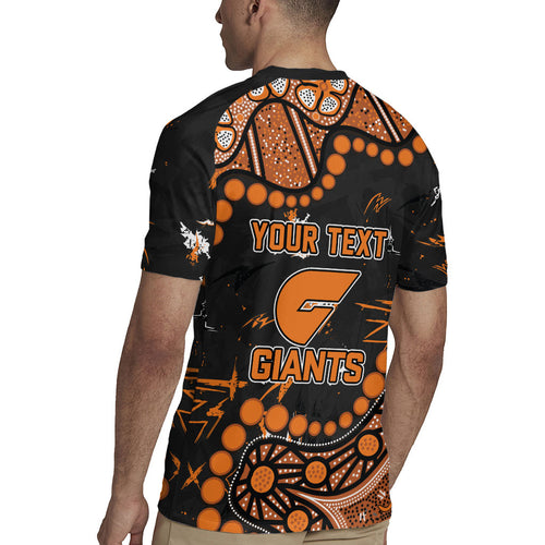 Personalized Greater Western Sydney Giants Rugby Jersey Aboriginal Pattern with Graffiti Style