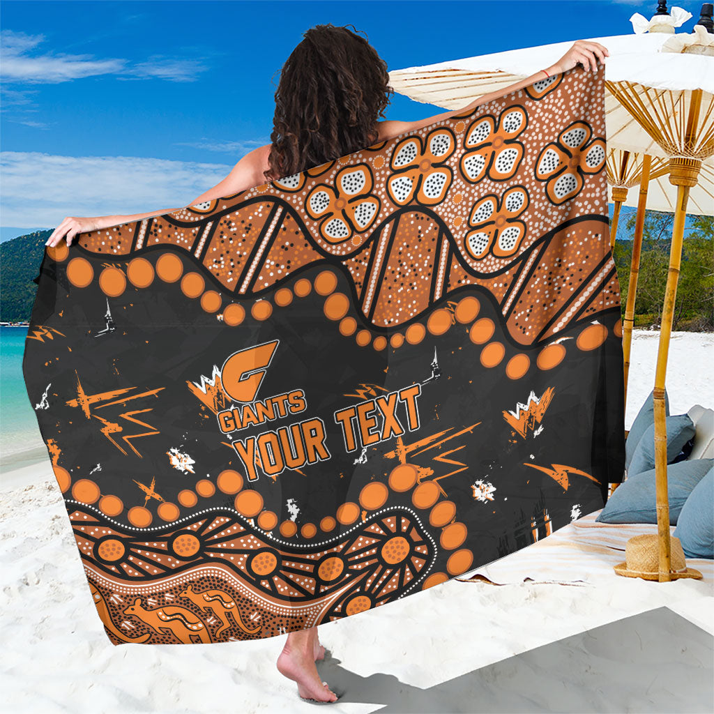 Personalized Greater Western Sydney Giants Sarong Aboriginal Pattern with Graffiti Style