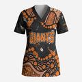 Personalized Greater Western Sydney Giants Scrub Top Aboriginal Pattern with Graffiti Style