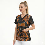 Personalized Greater Western Sydney Giants Scrub Top Aboriginal Pattern with Graffiti Style