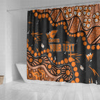 Personalized Greater Western Sydney Giants Shower Curtain Aboriginal Pattern with Graffiti Style