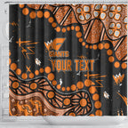 Personalized Greater Western Sydney Giants Shower Curtain Aboriginal Pattern with Graffiti Style
