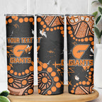 Personalized Greater Western Sydney Giants Skinny Tumbler Aboriginal Pattern with Graffiti Style