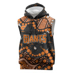 Personalized Greater Western Sydney Giants Sleeveless Hoodie Aboriginal Pattern with Graffiti Style