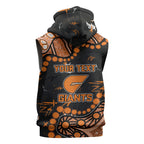Personalized Greater Western Sydney Giants Sleeveless Hoodie Aboriginal Pattern with Graffiti Style