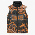 Personalized Greater Western Sydney Giants Sleeveless Puffer Jacket Aboriginal Pattern with Graffiti Style