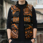 Personalized Greater Western Sydney Giants Sleeveless Puffer Jacket Aboriginal Pattern with Graffiti Style