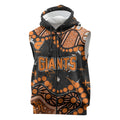 Personalized Greater Western Sydney Giants Sleeveless Zip Hoodie Aboriginal Pattern with Graffiti Style