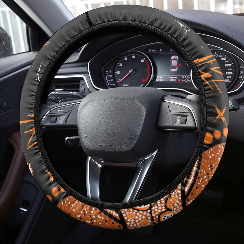Greater Western Sydney Giants Steering Wheel Cover Aboriginal Pattern with Graffiti Style