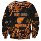 Personalized Greater Western Sydney Giants Sweatshirt Aboriginal Pattern with Graffiti Style