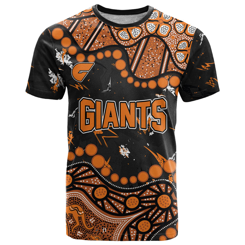 Personalized Greater Western Sydney Giants T Shirt Aboriginal Pattern with Graffiti Style