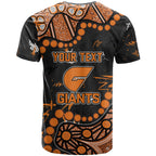 Personalized Greater Western Sydney Giants T Shirt Aboriginal Pattern with Graffiti Style