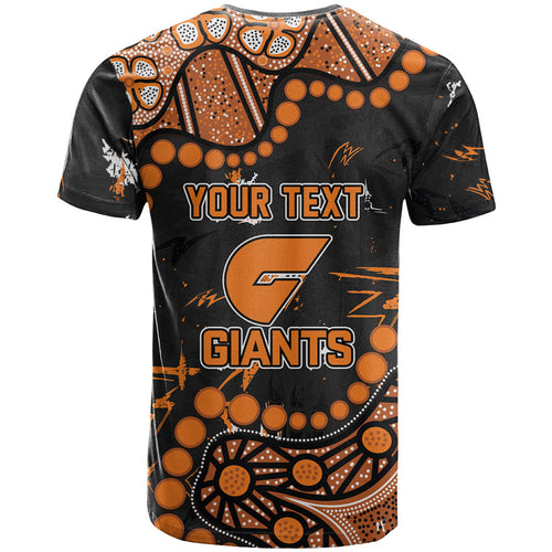 Personalized Greater Western Sydney Giants T Shirt Aboriginal Pattern with Graffiti Style