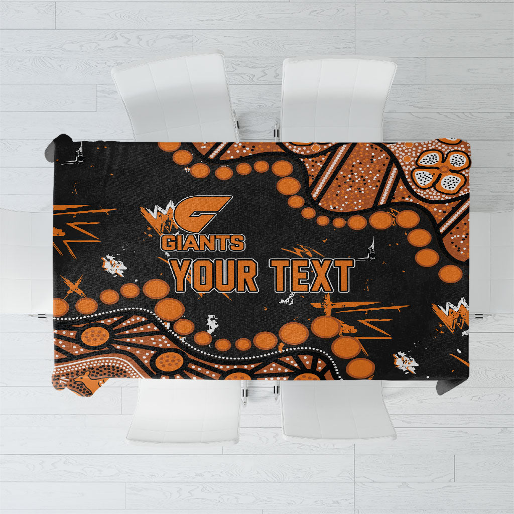 Personalized Greater Western Sydney Giants Tablecloth Aboriginal Pattern with Graffiti Style
