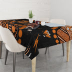 Personalized Greater Western Sydney Giants Tablecloth Aboriginal Pattern with Graffiti Style