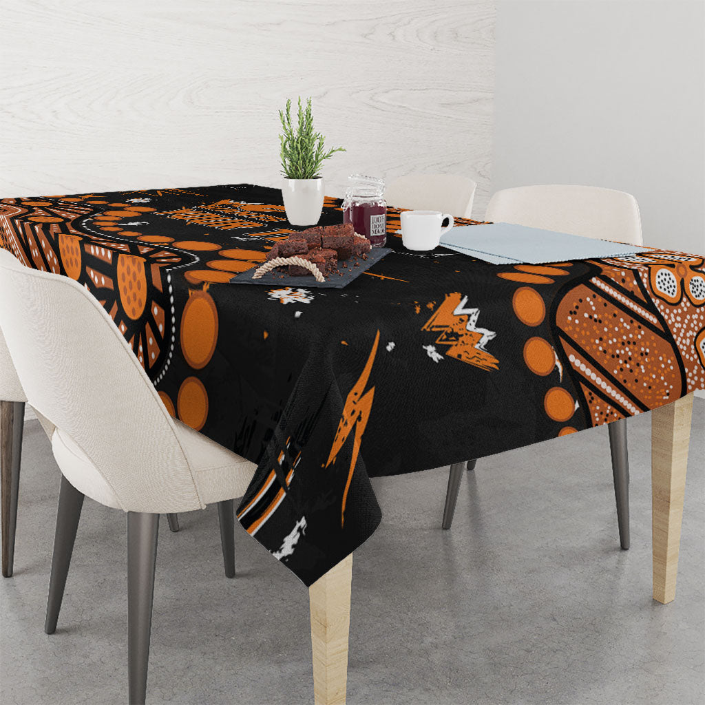 Personalized Greater Western Sydney Giants Tablecloth Aboriginal Pattern with Graffiti Style