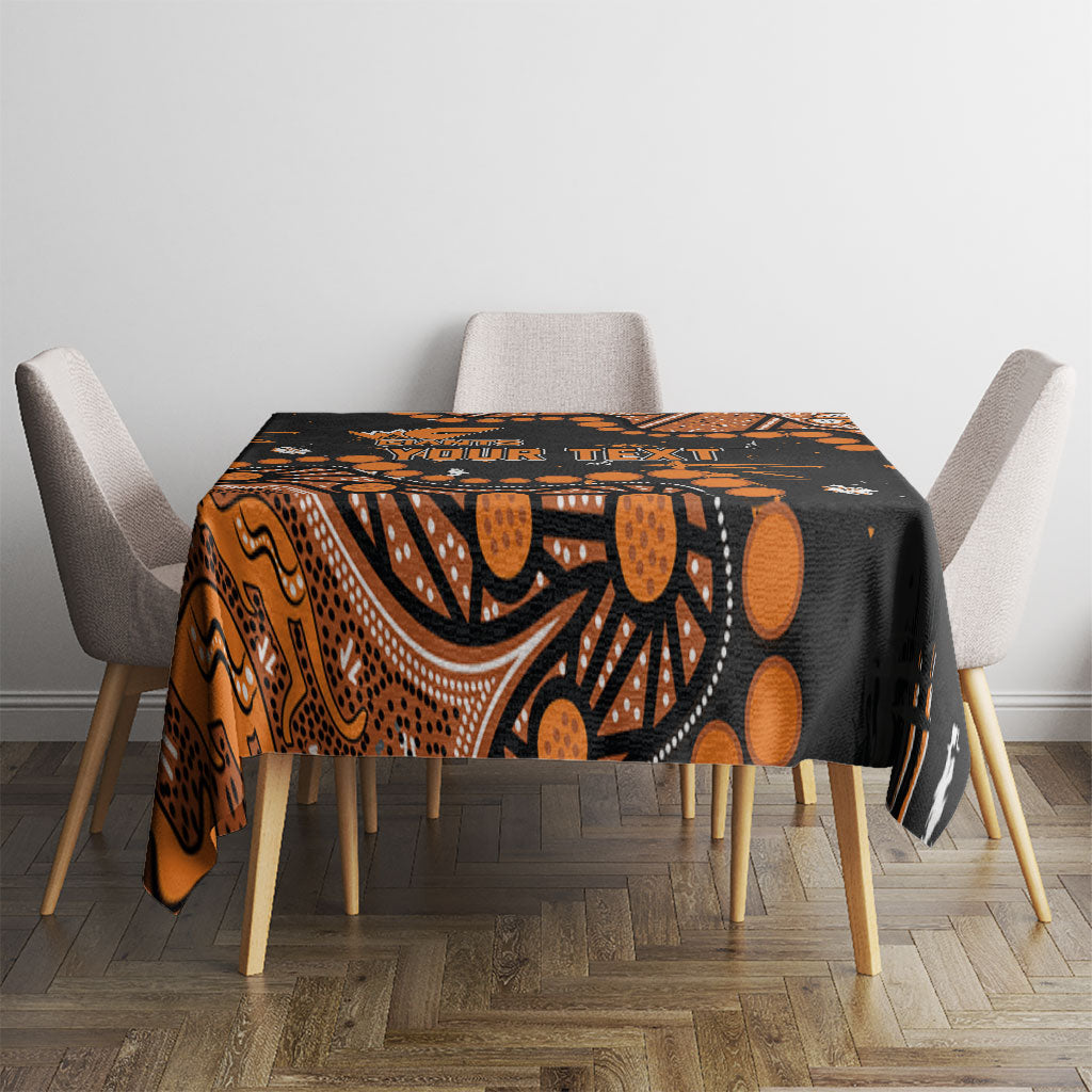 Personalized Greater Western Sydney Giants Tablecloth Aboriginal Pattern with Graffiti Style