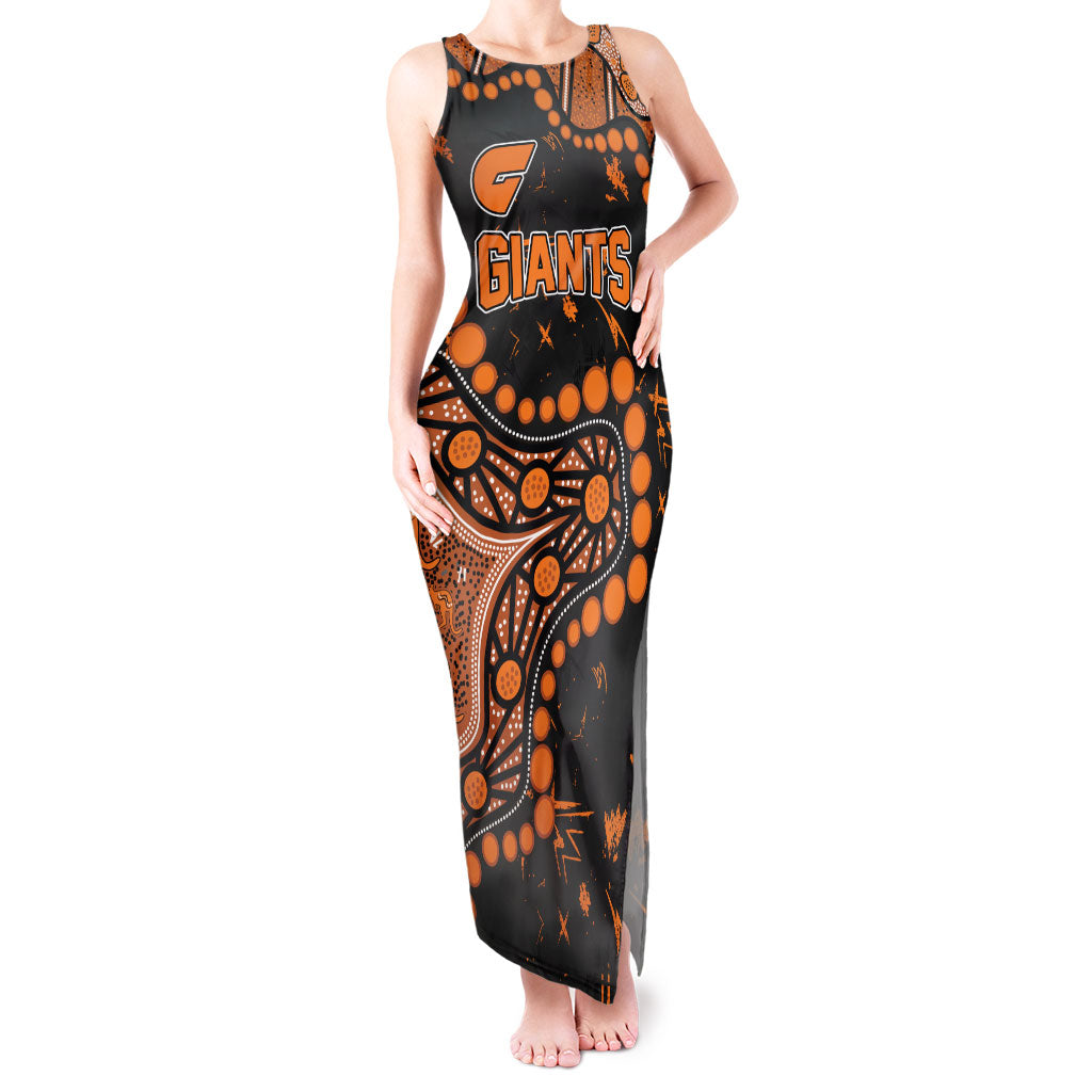 Personalized Greater Western Sydney Giants Tank Maxi Dress Aboriginal Pattern with Graffiti Style