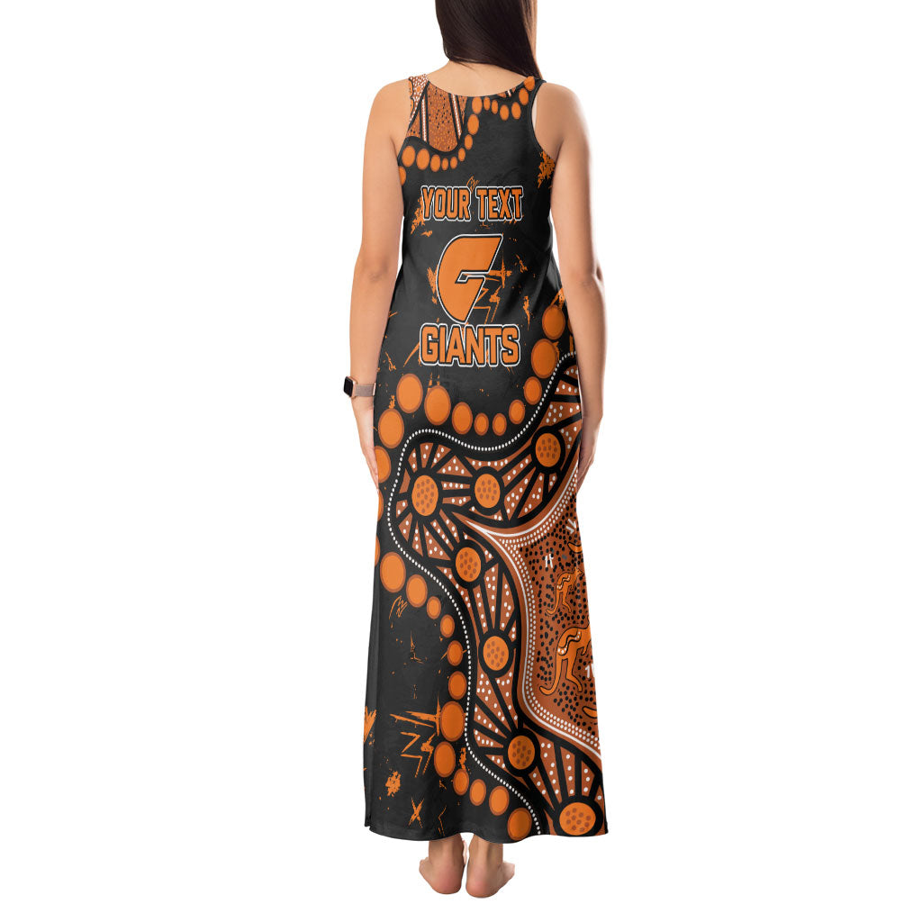Personalized Greater Western Sydney Giants Tank Maxi Dress Aboriginal Pattern with Graffiti Style