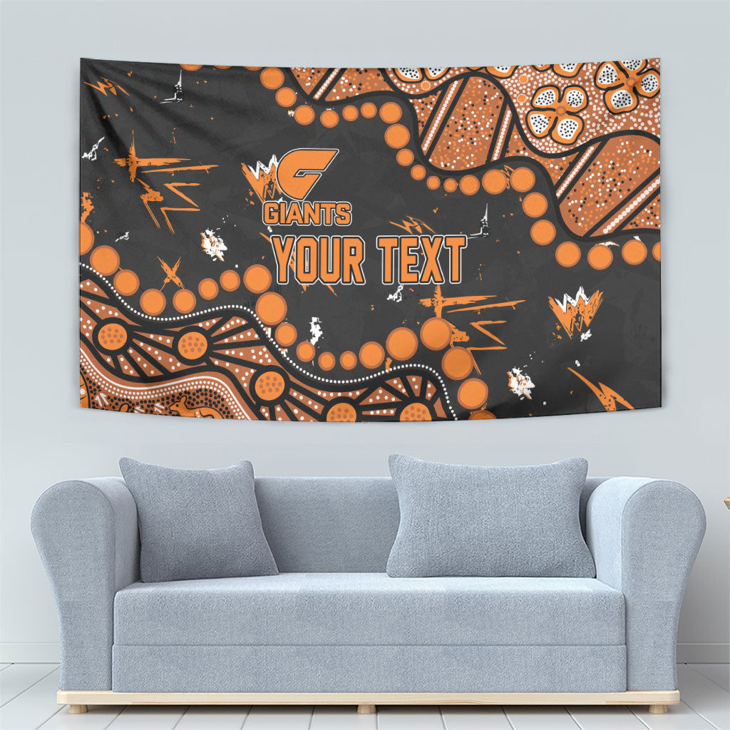 Personalized Greater Western Sydney Giants Tapestry Aboriginal Pattern with Graffiti Style